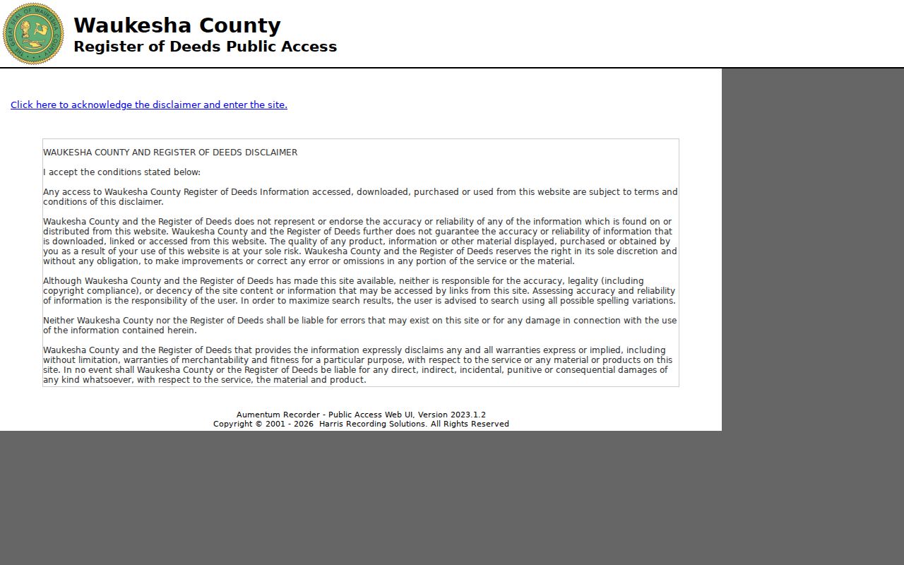 Waukesha County Public Access land records search