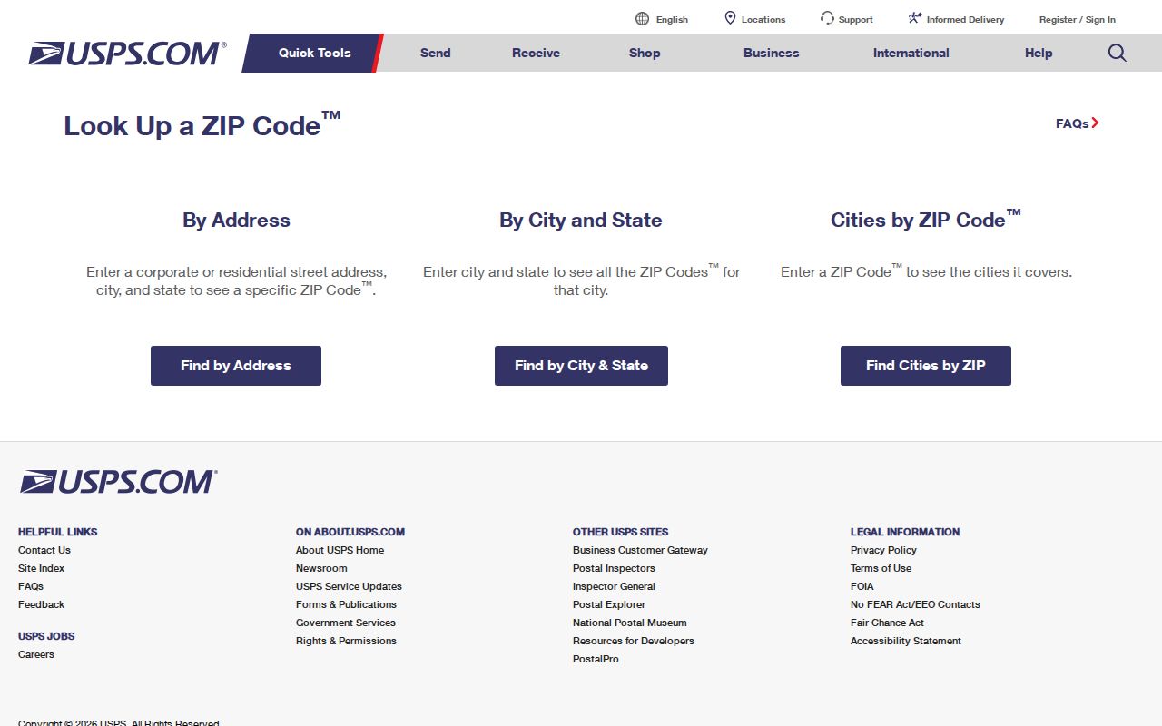 USPS address city and ZIP lookup modes for Waukesha